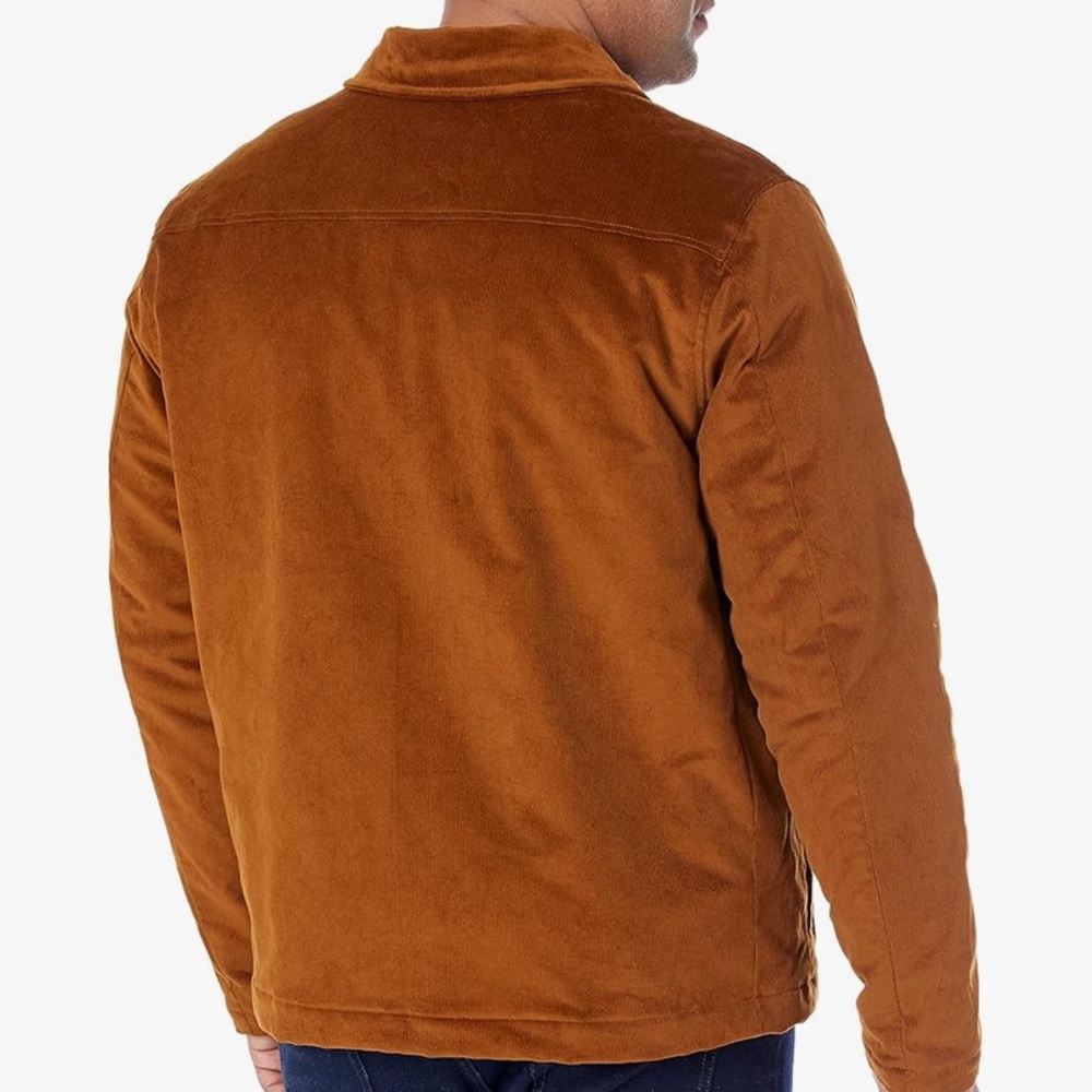 Amazon Essentials Brown Stretch Corduroy Pockets Jacket Unisex Men’s Size L NWT - Picture 5 of 11